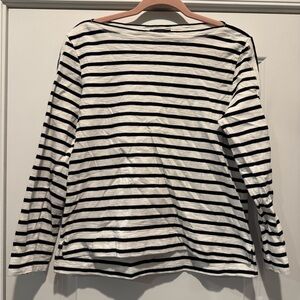 J. Crew Navy and White Striped Long Sleeve Top